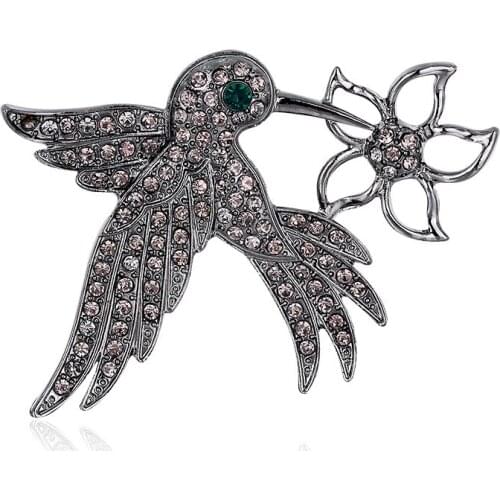 Vintage Bird Brooches Quality Animal Crystal Zircon Women Brooch Pins Designer Jewelry Fashion Accessories Gift
