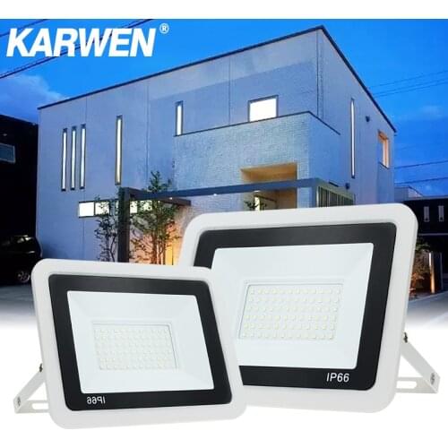 KARWEN Waterproof Led Flood Light 10W 20W 30W 50W Smart IC SMD 2835 LED Floodlight 220V Outdoor Lighting For Street Spotlight