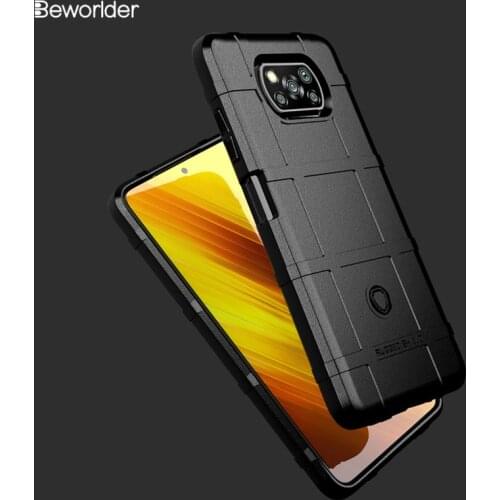 Protect Cases For Xiaomi Poco X3 NFC Rugged Shield Anti-slip Back Covers For POCO X3 NFC Phone Case Silicone