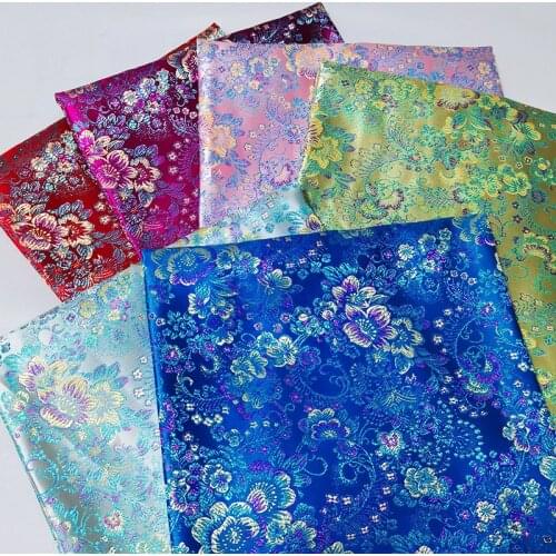 Brocade pattern jacquard fabrics high quality satin dress material for sewing cheongsam and kimono DIY designer