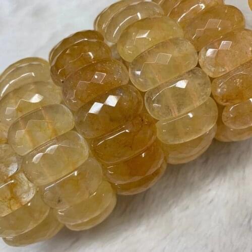Yellow Jades Stone Beads Bracelet Natural Gem stone Jewelry Bangle For Woman For Gift Wholesale