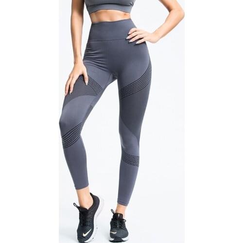 Women Yoga Pants Sports Running Sportswear Contrast Yoga Pants Stretchy Fitness Leggings Seamless Gym Compression Tights Pants