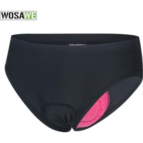 WOSAWE Womens Cycling Shorts Underwear Lightweight Breathable Road Mountain Bike Bicycle Briefs with 3D Thick Silicone Cushion