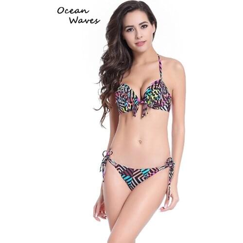 Wild Print Underwire Swimsuit Women 2021 Summer Fringe Bikinis Push Up Camouflage Swimwear Female Sexy Halter Tassel Bikini Set