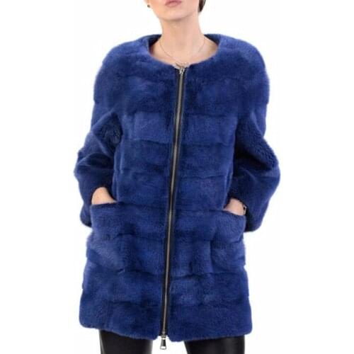 Winter natural fur coat womens mink fur coat womens leather jacket warm and thick long section 2021 new