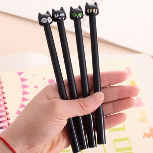1 pcs Korean creative stationery super cute big-eyed cat cute black cat cartoon neutral signature pen