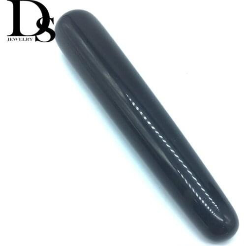 10cm Natural Black Obsidian Massage Wand Crystal Massage Tool Reiki Healing Relaxing Body Face Massage Acupuncture Therapy