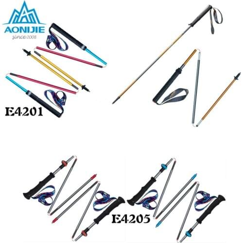 2PCS AONIJIE E4201 Lightweight Folding Collapsible Quick Lock Trekking Pole Hiking Pole Trail Running Walking Stick Carbon Fiber