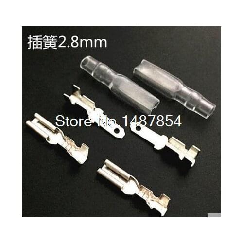 400pcs 2.8mm Crimp Terminal Female Spade Connector + Male Spade Connector+ Case