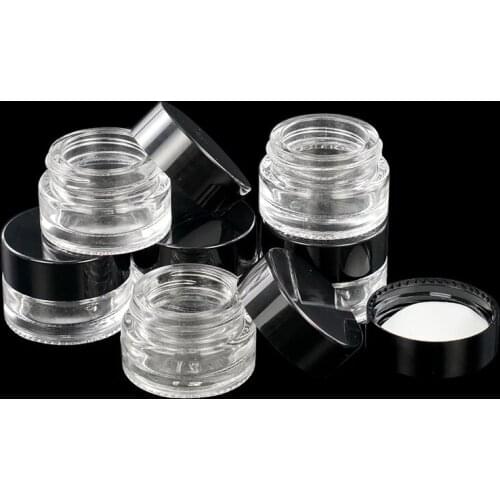 50pcs/lotMini Glass Box with Plastic Lid Wax Oil Container Ointment Cosmetic Storage Jar Home Use Practical Hot Sale