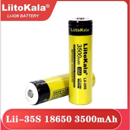 1-20PCS LiitoKala Lii-35S New 18650 battery 3.7V 3500mAh rechargeable lithium battery for LED flashlight+DIY pointed