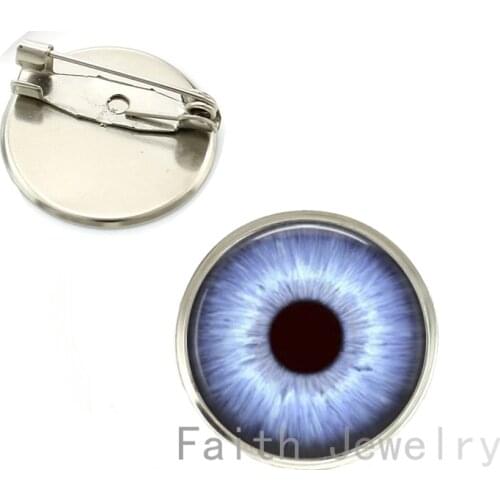2017 Broche Brooches For Latest Fashion Third Evil Eye Brooches Colorful Art Human Glass Cabochon Plated Brooch Wholesale Ns074