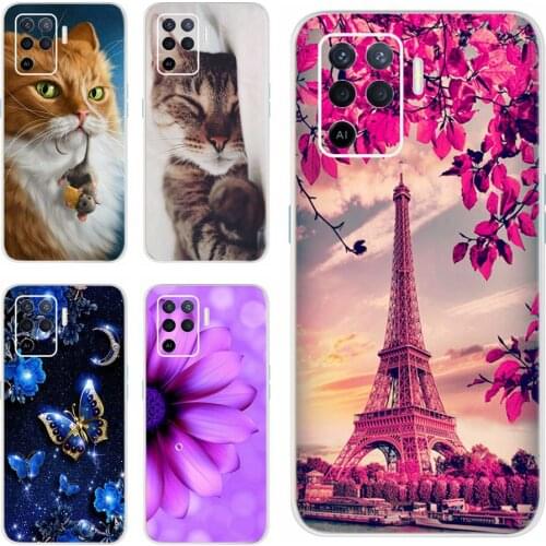 Cute Cat Butterfly Cover For Oppo A54 Case Oppo A94 5G Soft Silicone Back Cover For Oppo A54 A94 Phone Cases OppoA54 A 94 Bumper