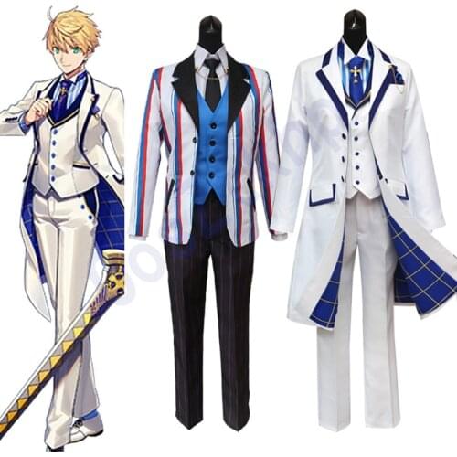 CosZtkhp 2019 New Fate Grand Orde FGO Saber King Arthur Cosplay Costume Outfit Pendragon White Rose King of Knights Cosplay