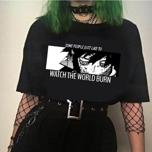 Anime My Hero Academia Dabi Eyes Print Oversized Men T Shirt Hip-Hop O-neck Summer Japanese Male Causal Tshirts Fashion Tees