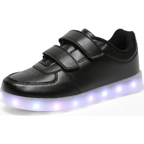 Size 21-36 Adult Unisex Womens&Mens 7 Colors Kid Luminous Sneakers Glowing USB Charge Boys LED Shoes Girls Footwear
