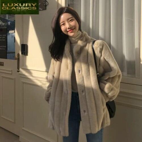 Jacket Winter Coat Womes Women Jackets for Woman 2021 Kpop Lamb Wool Clothing Faux Fur Plush Coats Female Mujer Chaqueta LXR311