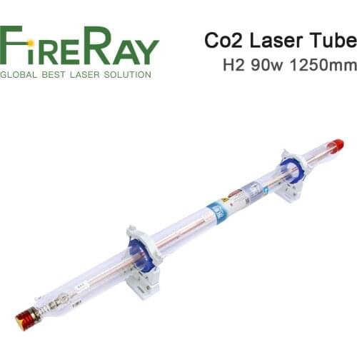 FireRay Yongli H Series H2 90-100W CO2 Laser Tube Length 1250 Dia.60mm Wooden Box Packing for CO2 Laser Engraving Machine