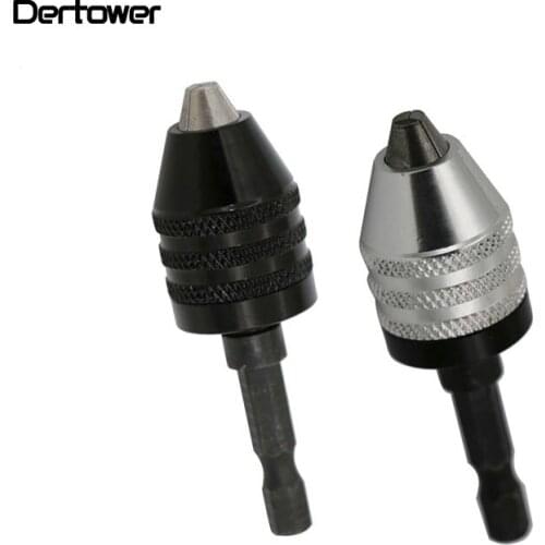 1Piece Mini Drill Chuck Conversion Chuck 0.3-6.5mm Clamp 1/4 Hex Shank Universal Jaw Micro Drill Chuck for Drill Accessories DT6