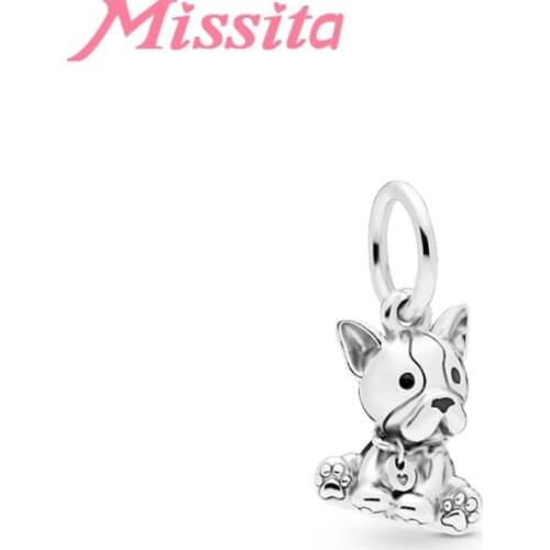 MISSITA Cute Dogs Cats Pendant fit Brand Charms Bracelet DIY Jewelry Women Silver Color Jewelry Accessories
