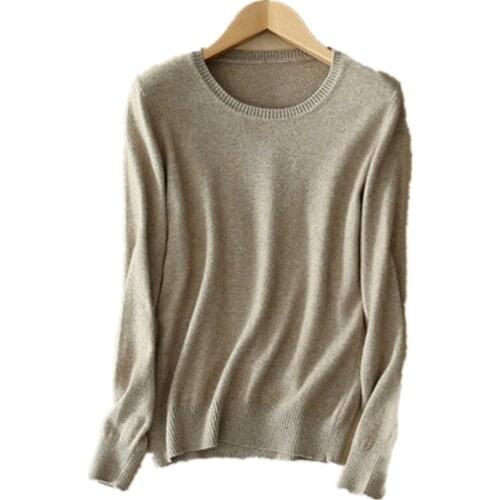 Cotton Cashmere Fashion Womens Sweaters O-neck Collar Female Knitted Cashmere Sweater Loose Pullover Women Turtleneck Sweater