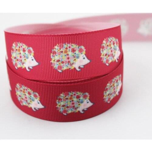 Cartoon Hedgehog printed 9-75mm width azalea grosgrain ribbon DIY handmade materials Halloween wedding gift wrap tape ribbon