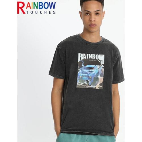 Rainbowtouches 2021 New Short-Sleeve T-Shirt Unisex High Street Car Printing Loose Casual T-shirts Punk Hip Hop New Fashion