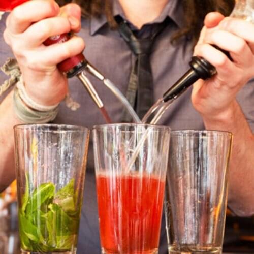 New Stainless Steel 1 Pcs Liquor Spirit Pourer Free Flow Wine Bottle Pour Spout Stopper 113 * 29mm