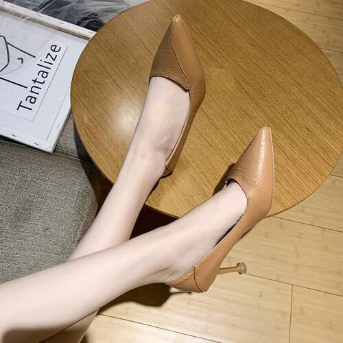 2020 Spring And Autumn Fashion New Womens High Heels Classic Fold Design High Quality Elegant Wild Mature Womens Shoes W27-28