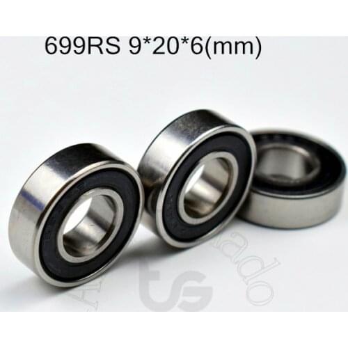 699RS 9*20*6(mm) 10pieces free shipping bearings rubber Sealed Miniature Mini Bearing 699 699RS chrome steel deep groove bearing