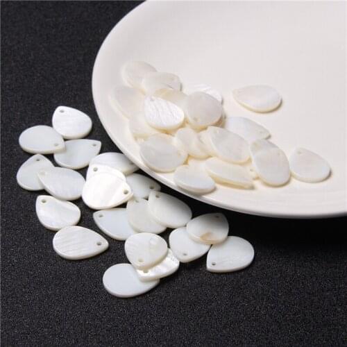 White Water Drop Shape Shell Pendant Accessories Natural Mother of Pearl Shell Drop Beads for Jewelry Making Necklaces Earrings