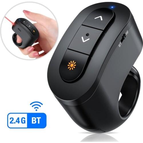 For Bluetooth Presentation Remote Control Pen For Powerpoint RF 2.4 GHz Dual Modes USB Wireless Presenter With Red Laser Pointer