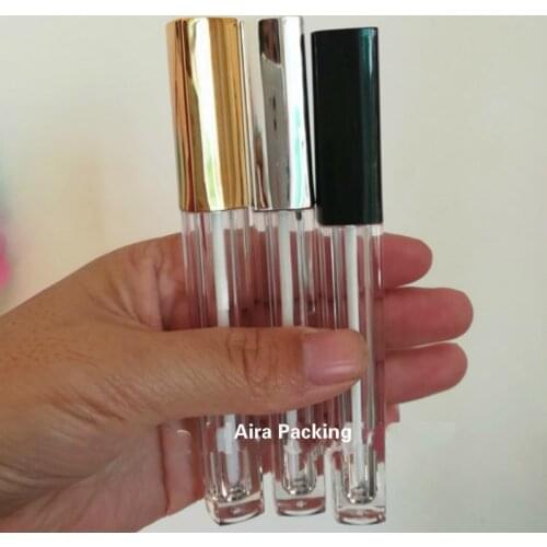 50pcs/lot 4.5ML Empty Square Clear Cosmetic Liquid Lipstick Storage Bottle DIY Plastic Lip Gloss Tube High-end Lipgloss Tube