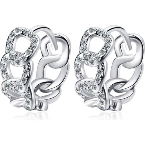 Luxury Zircon Round Gold Hoops Earrings For Women Jewelry Top Quality Silver Plated Earring Lady Bijou Princess Birthday Gift