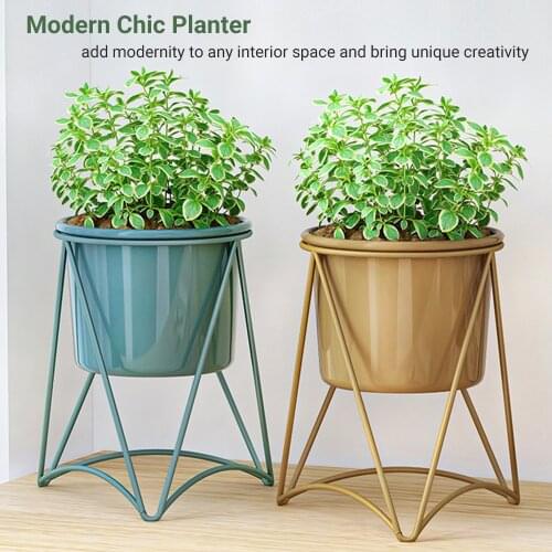 Nordic Flower Plant Pot with Stand Golden Flower Rack Iron Metal Display Shelf for Desk Floor Living Room Shelf INS Bonsai Trays