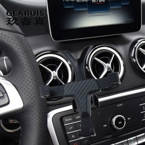 Car Styling Phone Holder For Mercedes Benz CLA C117 GLA X156 Air Conditioning Vent frame covers Stickers Stand Clip Mount Trim