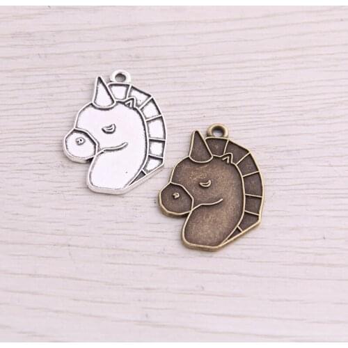 SWEET BELL 20PCS 21*29mm New Product Two Color Horse Charms Animal Pendant Jewelry Metal Alloy Jewelry Marking