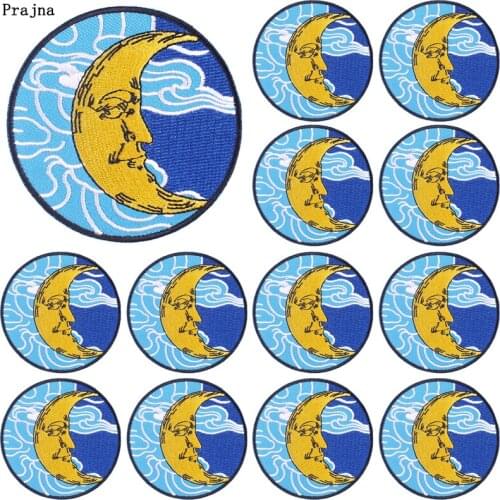 Prajna 10 PCS Space Patches For Clothing Thermoadhesive Patches Round Outdoor Patches On Clothes Iron On Embroiderd Patches