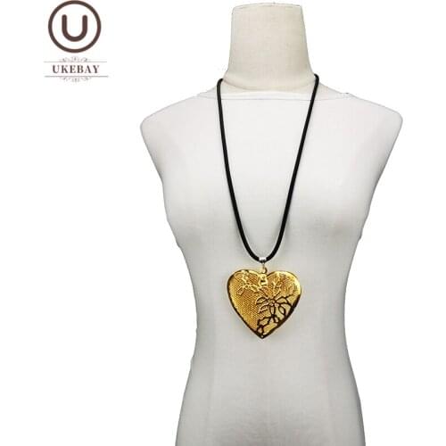 UKEBAY New Heart Pendant Necklaces Gold Heart Jewelry For Women Luxury Necklace Handmade Jewelry Original Design Lovers Gifts