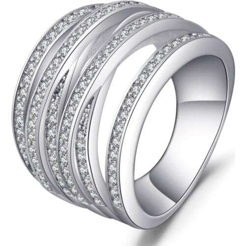 Vintage Multilayer Zircon Ring Fashion Exaggeration Ladies Party Dinner Ring Exquisite Birthday Gift For Friends Free Shipping