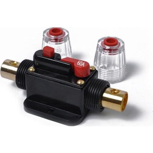12V Car Stereo Audio Circuit Breaker Inline Fuse Fits 4-8 Gauge Wire 60 Amp