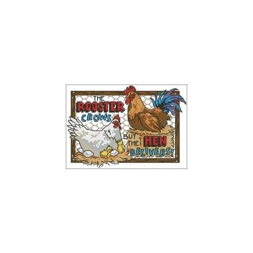 YIXIAO Counted Cross Stitch Kit Cross stitch RS cotton with cross stitch Dim-16695-chicken