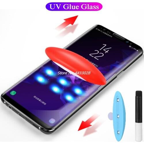 9D UV Nano Liquid Curved For Samsung Galaxy S10 Lite S8 S9 Plus Note 8 9 Full Glue Tempered Glass Screen Protector Full Cover