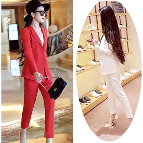 Spring and summer small suit suit female temperament OL nine pants ladies fashion new two-piece ladies suit plus size
