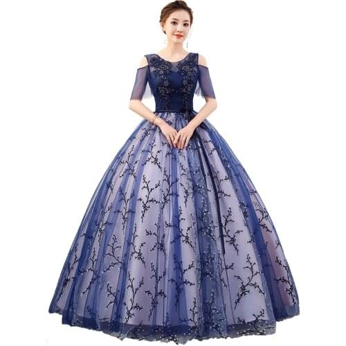 Wedding dress performance student art Test solo art Test clothing Pengpeng skirt long evening dress for women prom dress