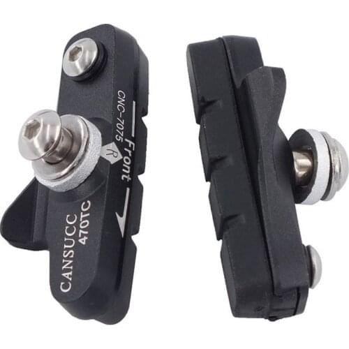 1 Pair Bicycle Brake Pad Double Road Mountain Bike V-Type Brake Pad Shoelace Hexagon Nut And No Noise Anti Slip