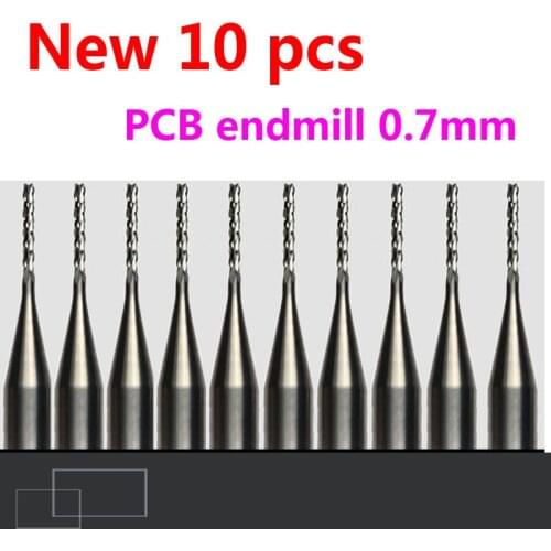 10pcs Carbide PCB CNC Engraving Bits End Milling Cutter cutting drill hole endmill 0.7mm Diameter # ST3.0.706