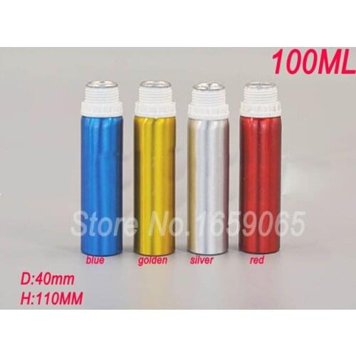 100ml Aluminium bottle metal lotion bottle WITH THE SECURED SCREW Cap lid makeup Refillable Bottles CONTAINER F COSMETIC 100pc