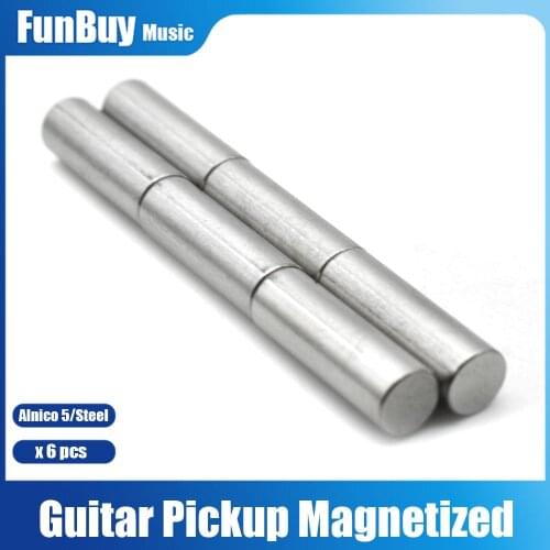 6pcs Electric Guitar Humbucker Alnico 5 Electric Guitar Pickup Polepiece Slug Pole Slug /Iron Pickup Magnet Slug Rods/18mm