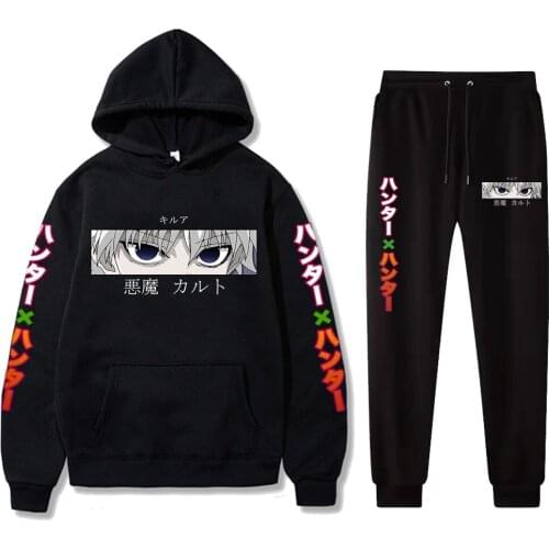 Anime Haikyuu Hoodie Pants Men/women Killua Eyes Sweatshirt Hoodies Tracksuits Hoodie Clothes Set